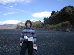Ms Becky with glacier in background (DSCN1655.jpg)